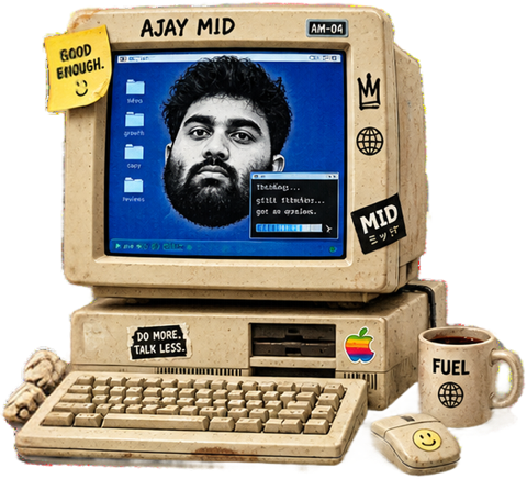 AJAY MID unit: a beige 1980s desktop computer